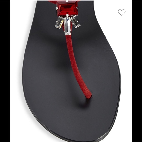 Giuseppe Zanotti Red Suede Embellished Sandals NWT - Picture 5 of 7